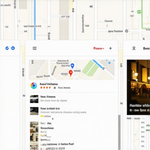Google Maps Optimization in New Orleans Google Maps interface displaying local businesses in New Orleans with reviews and photos