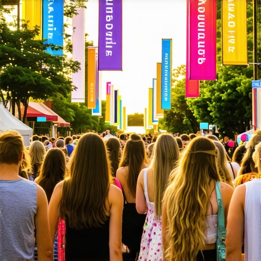 Local Louisiana business sponsoring community event with engaged crowd