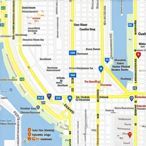 Colorful map of New Orleans showing various local businesses with map markers and Google Maps interface elements.