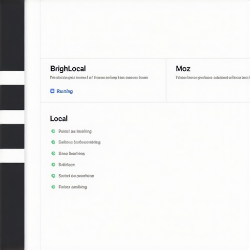 Screenshots showing BrightLocal and Moz Local dashboards for managing Google Maps rankings and citations.