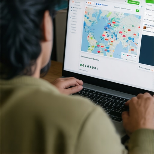 Using SEO Tools for Local Map Rankings Professional analyzing local SEO metrics on a computer screen