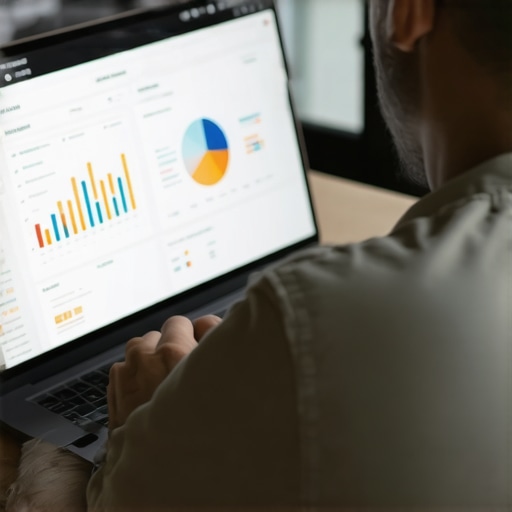 Person reviewing local SEO insights and Google Maps rankings on a laptop