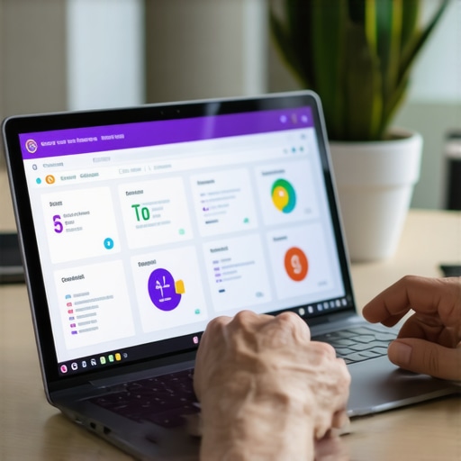 Person analyzing local SEO metrics on a laptop with SEO dashboards open.
