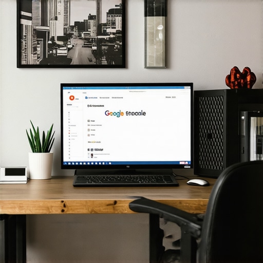 Professional SEO workspace displaying Google tools and Louisiana decor for local SEO management.