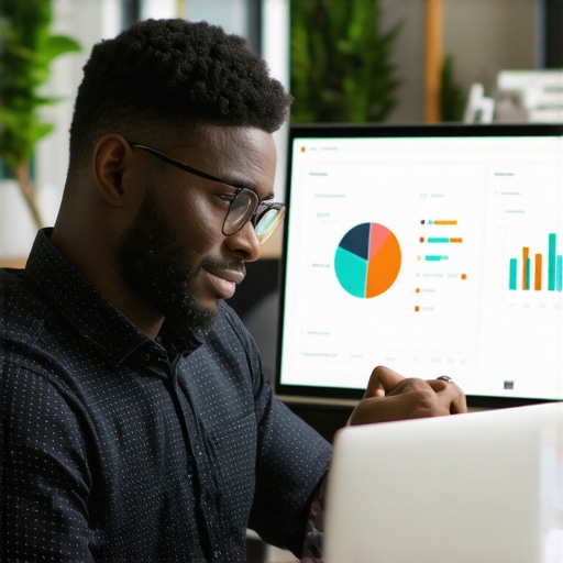 Business owner analyzing SEO data for Google Maps rankings