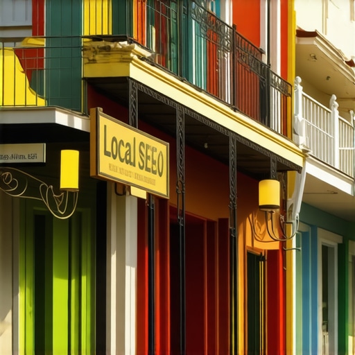 Colorful street scene in New Orleans featuring local businesses and community signs.