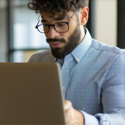 Optimizing Google My Business in Louisiana Business owner editing Google My Business profile on a laptop with Louisiana landmarks in the background.