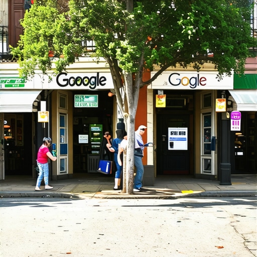 Street scene in New Orleans showing local shops with Google Maps overlay
