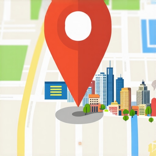 Map pin icon with Louisiana landmarks and SEO elements