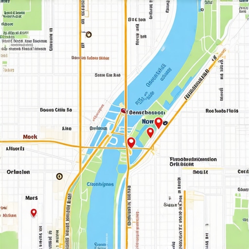 Detailed digital map showing neighborhoods in New Orleans with pins representing local businesses optimized for SEO.