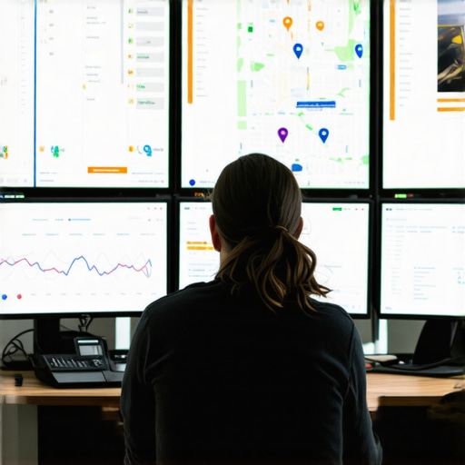 Optimizing Local SEO with Advanced Tools Person analyzing maps and reviews on multiple screens for local SEO in Louisiana